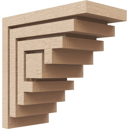 Ekena Millwork 4"W x 8"D x 8"H Classic Landon Rough Cedar Woodgrain TimberThane Corbel, Primed Tan CORUR04X08X08LANRCPR